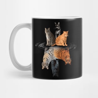 Cats Lover Cat Water Reflection Cats Tigers Mug